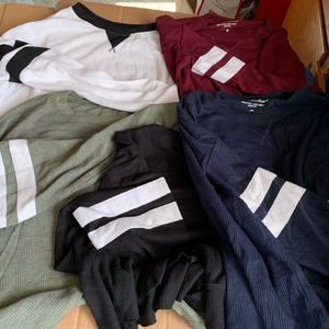 5 brand new without tags Hollister long sleeves